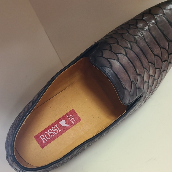 M Made In Italy Other - Rossi Textured Black Men's Loafers